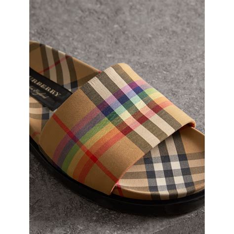 woman burberry slides|burberry vintage check slides.